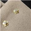 Image 2 : 14K YELLOW GOLD CZ&MOTHER OF PEARL EARRINGS