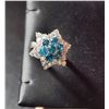 Image 1 : SILVER CZ& BLUE TOPAZ RING (~SIZE 7