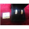 Image 1 : 14K Gold 1.5 mm Diameter Diamond Cluster Hoop Pierced Earrings with Appraisal - Total Weight 6.9 gr