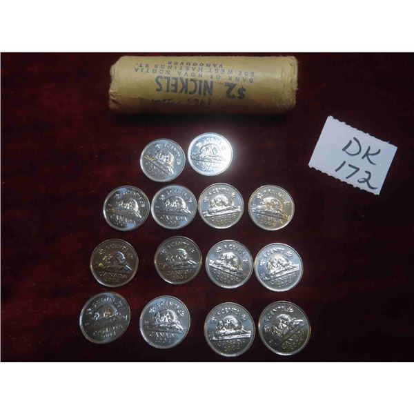 Roll of Canadian Nickels -1965 & 14 Nickels- 2004