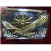 Image 2 : American Eagle Buckle Electroplated with 24K Gold + Set with Diamond - with COA