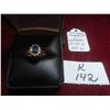 Image 1 : 10K Gold Diamond + Sapphire Ladies Ring Sz 6 - Total Weight 3.6 gr