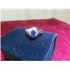 Image 2 : 10K Gold Diamond + Sapphire Ladies Ring Sz 6 - Total Weight 3.6 gr