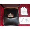 Image 1 : 10K Gold + Diamond Engagement + Wedding Set Sz 7 3/4 - Total Weight 4.9 gr