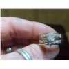 Image 8 : 10K Gold + Diamond Engagement + Wedding Set Sz 7 3/4 - Total Weight 4.9 gr