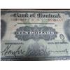 Image 4 : 1923 Bank of Montreal 10 Dollar Bill - Very Rare