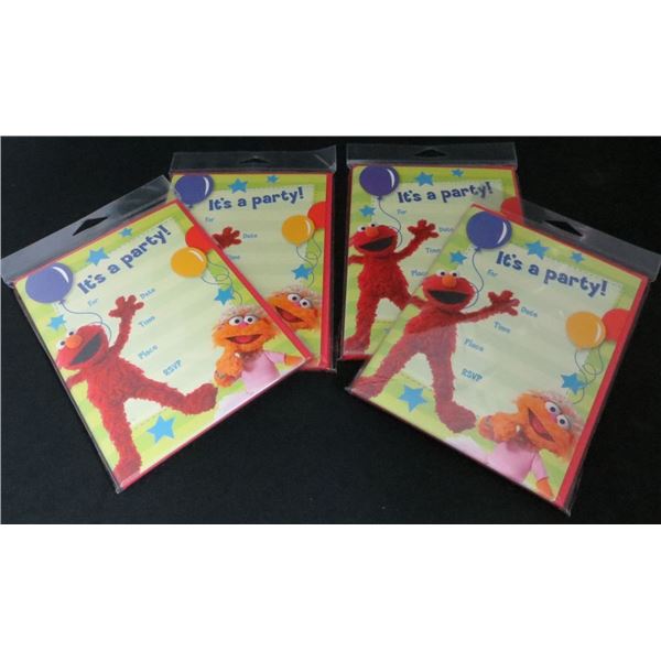 New Elmo "It's A Party" Invitations With Envelopes 4 packs of 10