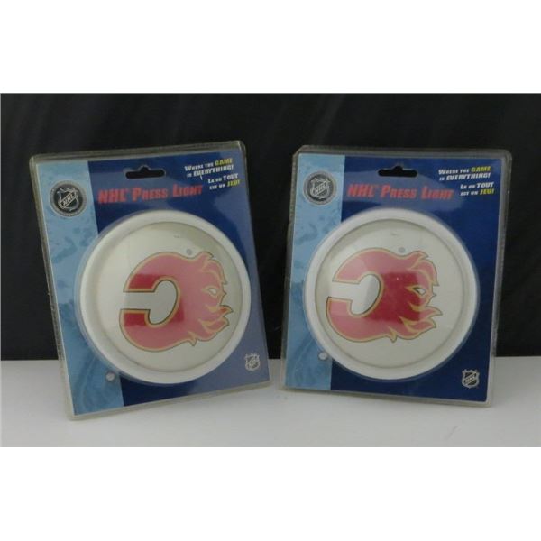 2 New Calgary Flames Battery Powered Press Lights