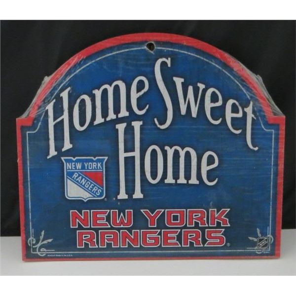 New York Rangers NHL "Home Sweet Home" Wooden Sign 11" x 10" (NEW)
