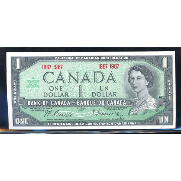 Canadian 1967 $1 One Dollar Centennial Banknote Uncirculated