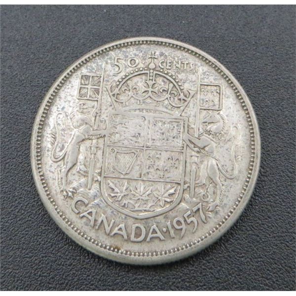 1957 Canadian Silver 50 Cent Coin