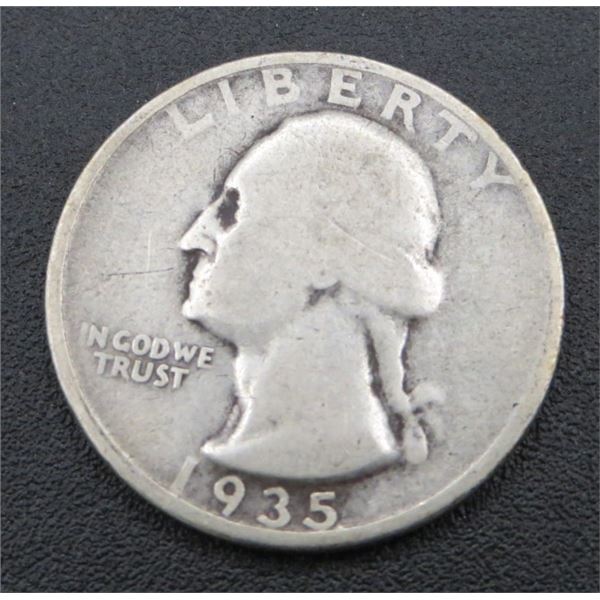 1935 USA Silver 25 Cent Coin
