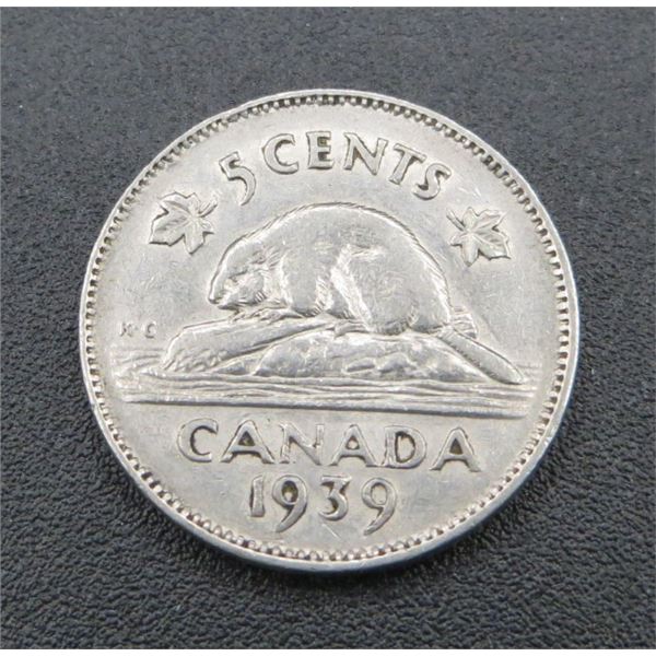 1939 Canadian Nickle 5 Cent Coin