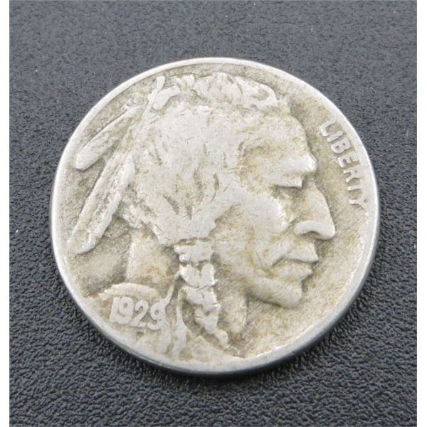 1929 USA 5 Cent Coin Buffalo Nickel