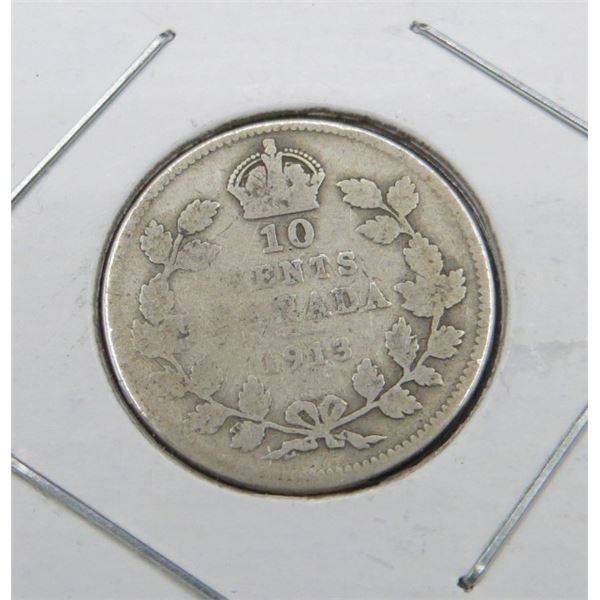 1913 Canadian Silver 10 Cent Coin