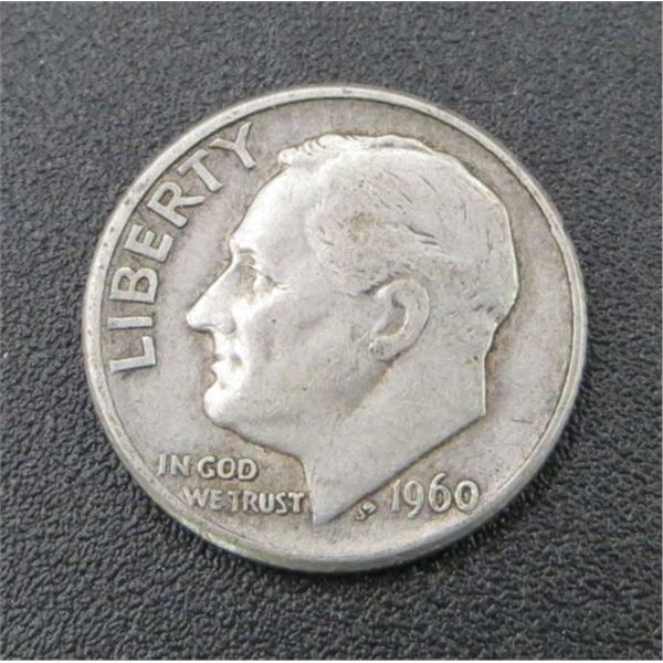 1960 USA Silver 10 Cent Coin