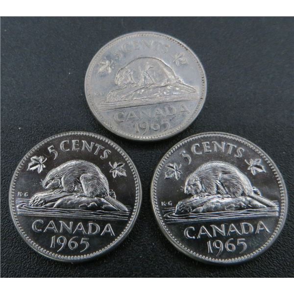 3x Canadian Nickels 1966