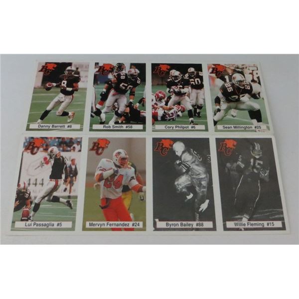 BC Lions 8 Card Uncut Football Card Sheet