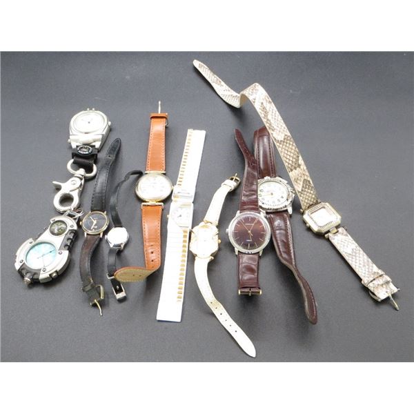 Mixed Watch Lot Cardinal 17 Jewels, Berge, Genevex, Gitano, Timex, Sports Illustrated & More