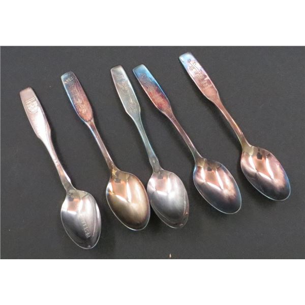 5 Vintage Silver Plated Spoons, 1978 Commonwealth Games, Noel 1971, Nova Scotia & More