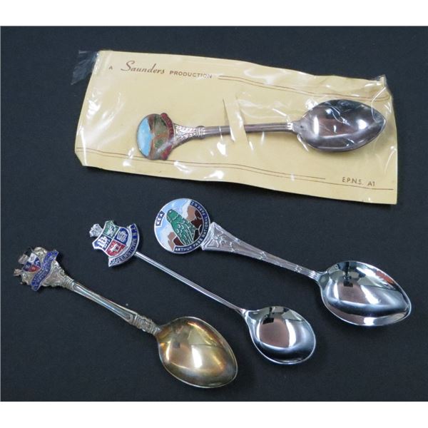 4 Collector Spoons Alice Springs, Wellington, Kea, & Queenstown N.Z.
