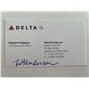 Image 1 : Delta Former CEO Richard H. Anderson signed business card