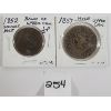 Image 1 : LOT OF 2 - 1852 UPPER CANADA HALF PENNY & 1857 LARGE PENNY