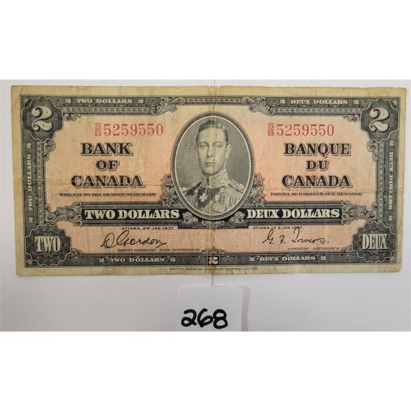 1937 CDN $2 BANKNOTE