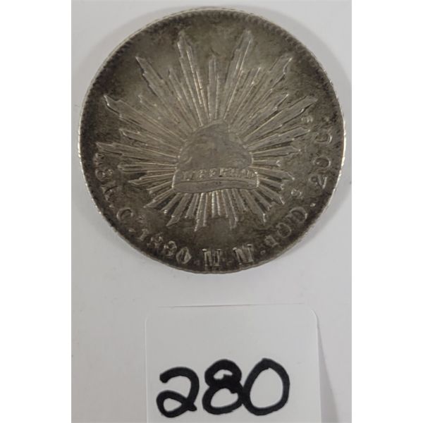 1880 MEXICAN SILVER 8 REALES