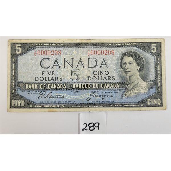1954 CDN $5 BANKNOTE