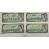 Image 1 : LOT OF 4 - 1967 CDN UNCIRCULATED $1 BANKNOTES