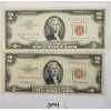 Image 1 : LOT OF 2 - 1953 & 1963 US RED SEAL $2 BANKNOTES