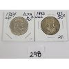 Image 1 : LOT OF 2 - 1952 & 1954 US 50 CENT PCS