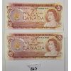 Image 1 : LOT  OF 2 - 1974 CDN UNCIRCULATED $1 BANKNOTES