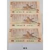 Image 2 : LOT OF 3 - 1986 CDN UNCIRCULATED $2 BANKNOTES