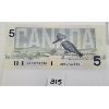 Image 2 : 1986 CDN UNCIRCULATED $5 BANKNOTE