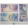 Image 2 : LOT OF 3 - CDN UNCIRCULATED $5 & $10 BANKNOTES