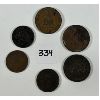 Image 1 : LOT OF 6 - PRE-CDN COINS INCL 1850 BANK OF UPPER CANADA, 1843 NB PENNY,  QUEBEC BANK TOKEN, ETC 