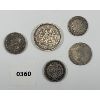 Image 2 : LOT OF 5 - WORLD SILVER COINS - INCL 1886 MEXICO 50 CENTAVOS, 1821 GUATEMALA 2 REALES, ETC. 