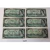 Image 1 : LOT OF 6 - 1954 CDN $1 BANKNOTES