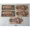 Image 1 : LOT OF 5 - 1954 & 1986 CDN $2 BANKNOTES