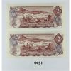 Image 2 : LOT OF 2 - 1974 CDN $2 BANKNOTES  - UNCIRCULATED