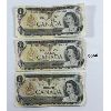 Image 1 : LOT OF 3 - 1973 CDN $1 BANKNOTE