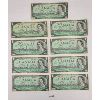 Image 1 : LOT OF 9 - 1967 CDN $1 BANKNOTES - W/O SERIAL NUMBERS