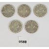 Image 1 : LOT OF 5 - CDN SILVER DOLLARS - INCL 1954, 1955 & 1962. ETC