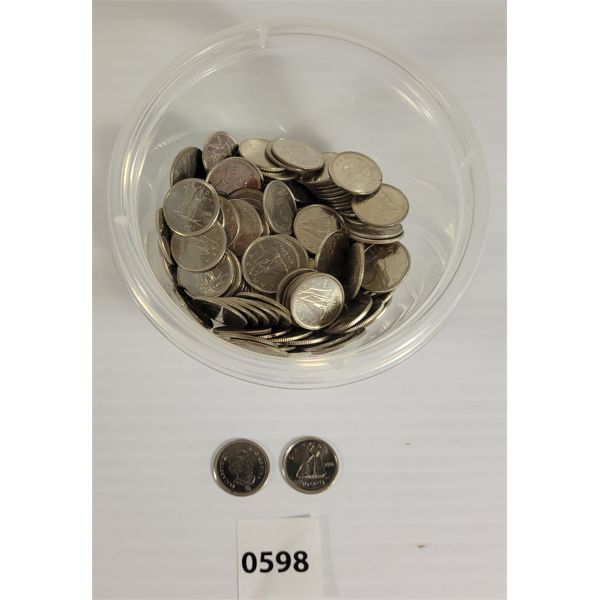 QTY OF CDN & US DIMES