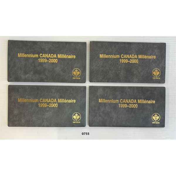 LOT OF 4 - 1999-2000 CANADA MILLENNIUM 25 CENT PC SETS