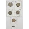 Image 1 : LOT OF 5 - CDN 25 CENT COINS