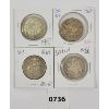 Image 1 : LOT OF 4 - CDN SILVER 50 CENT COINS