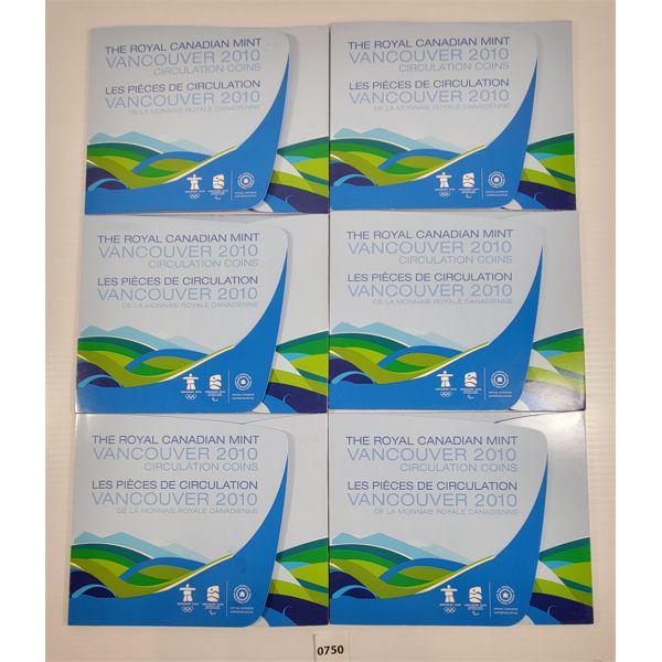 LOT OF 6 - RCM VANCOUVER 2010 CIRCULATION COIN SETS